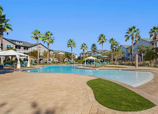 Community swimming pool at Bridges at Crosstown in Tampa, Florida.