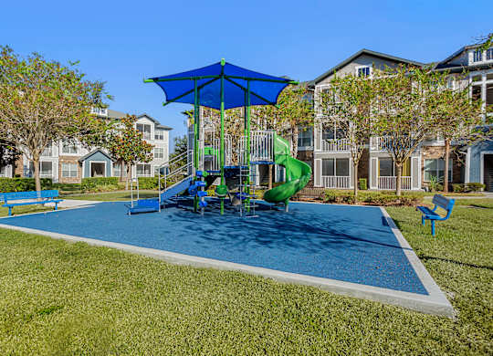 Community playground at Bridges at Crosstown Apartments in Tampa, Florida.