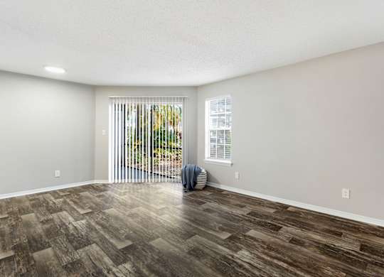 Model living room at Caribbean Breeze Apartments in Tampa, FL.