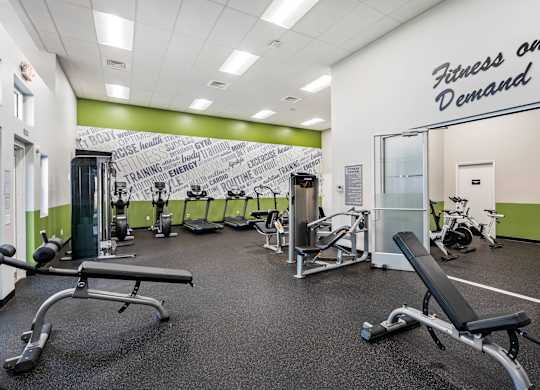 Fitness center at Grand Pavilion Apartments in Tampa, FL