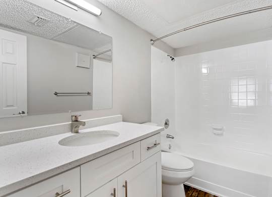 Model bathroom at Haven at Water's Edge.