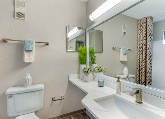 A white toilet is next to a sink in a bathroom.