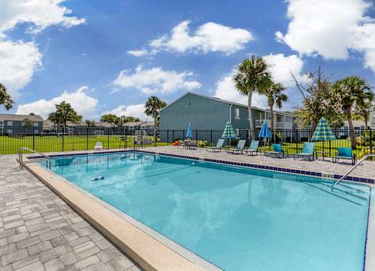 Community swimming pool at Park at 7200 in Jacksonville, Florida.