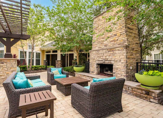 Fireside lounge at Bridges at Crosstown in Tampa, FL