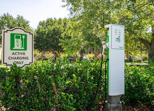 EV charging stations at Bridges at Crosstown in Tampa, FL