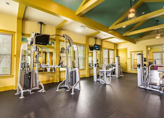 Resident gym with a variety of equipment at Bridges at Crosstown in Tampa, FL