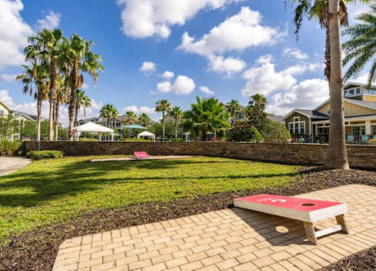 Cornhole court at Bridges at Crosstown in Tampa, FL