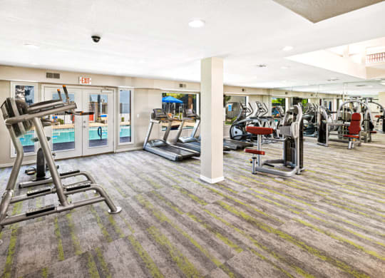 Fitness center with strength training equipment