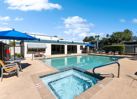 resort style pool and hot tub