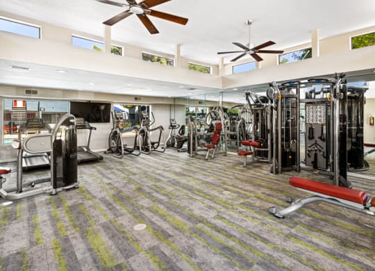 Fitness center with high ceiling