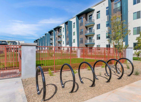 Bike racks at Glen 91 Apartments in Glendale, AZ