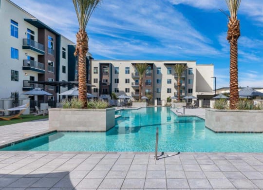 Pool view at Glen 91 Apartments in Glendale, AZ