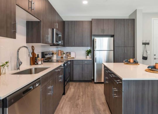 Model kitchen at Glen 91 Apartments in Glendale, AZ