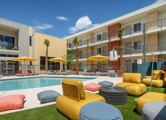 our apartments showcase an unique swimming pool