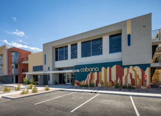 a building with a mural on the side of it