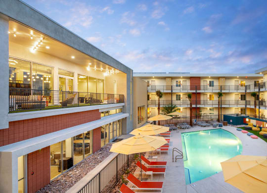 a view of the pool at days inn by wyndham las vegas wild wild