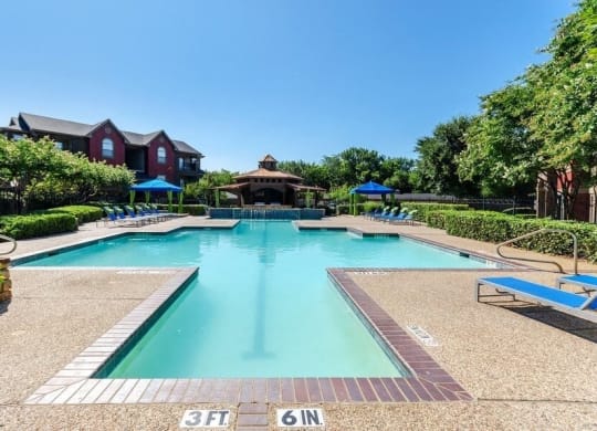 Resort style swimming pool at Hidden Creek, Lewisville, 75077