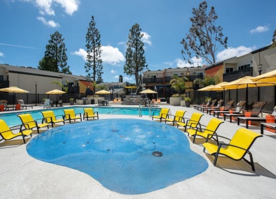 Splash pad at Horizon Apartments in Santa Ana, California