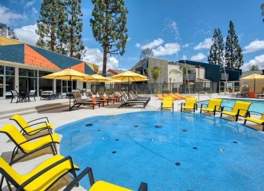 Splash pad at Horizon Apartments in Santa Ana, California