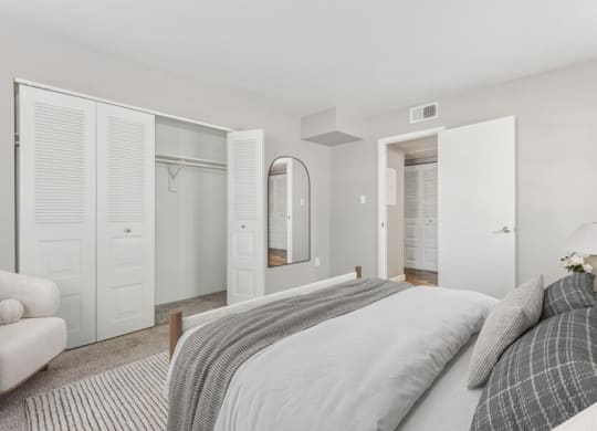 Model apartment bedroom at Lore South Mountain, Phoenix, AZ, 85044