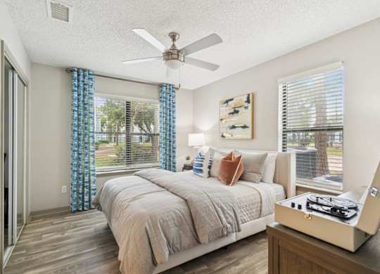 Model bedroom at Mirage on Kernan Apartments in Jacksonville, FL