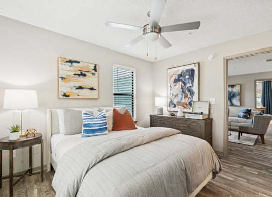 Model bedroom at Mirage on Kernan Apartments in Jacksonville, FL