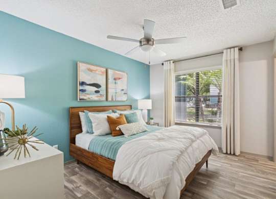 Model bedroom at Mirage on Kernan Apartments in Jacksonville, FL