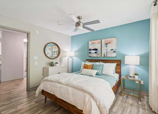 Model bedroom at Mirage on Kernan Apartments in Jacksonville, FL