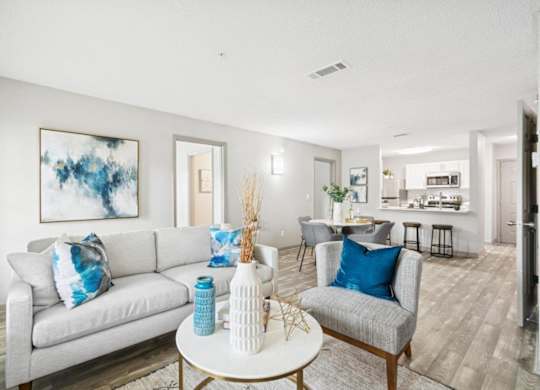 Model linving room at Mirage on Kernan Apartments in Jacksonville, FL