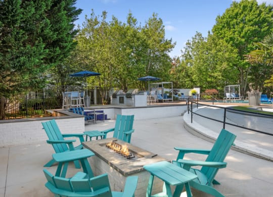 our apartments have a community pool and fire pit