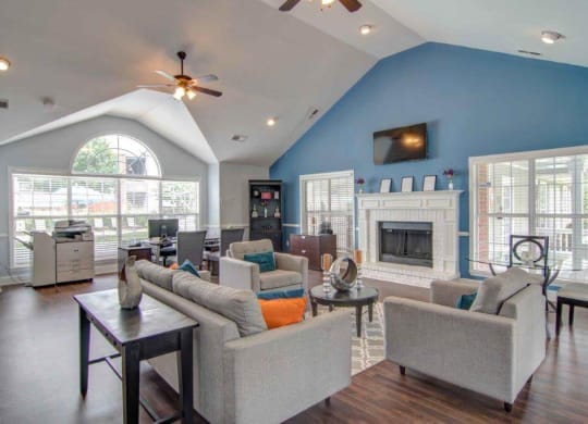 Interior of leasing office