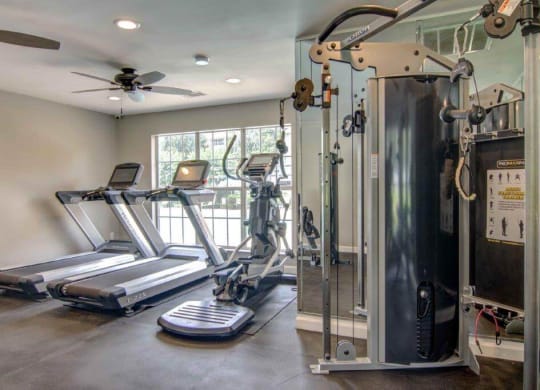Fitness center with treadmills and lifitng equipment