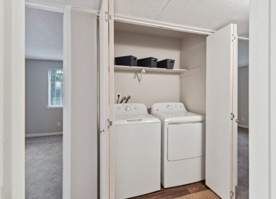 Full Washer & Dryer in closet