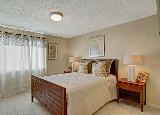 Model Bedroom at Ridge & Shores Apartments located in Federal Way, WA.