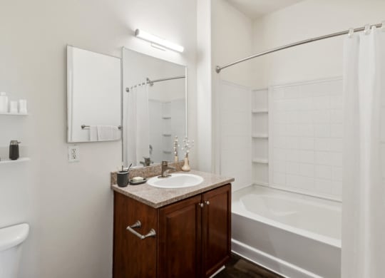 a bathroom with a sink and a bath tub