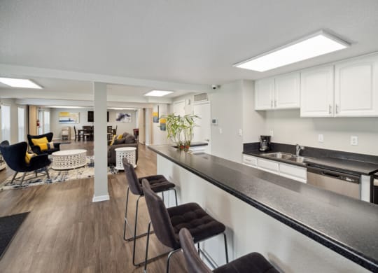 Clubhouse kitchen and lounge area
