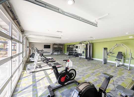 Community Fitness Center at Bridges on Tropicana Apartments located in Las Vegas, Nevada.