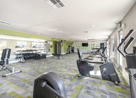 Community Fitness Center at Bridges on Tropicana Apartments located in Las Vegas, Nevada.