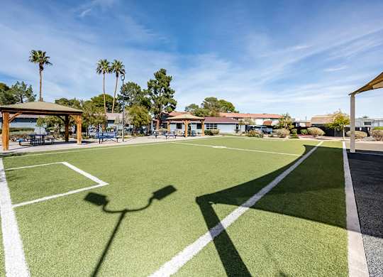 Community Soccer Field at Bridges at Tropicana Apartments located in Las Vegas, Nevada.