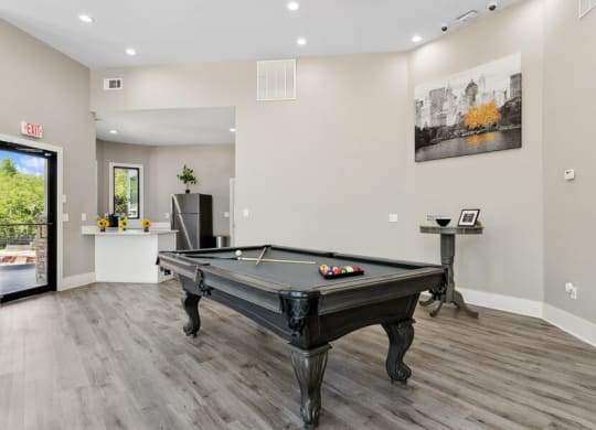 Community clubhouse with billiards table