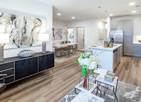 Open kitchen at Alys Crossing Apartments, Texas