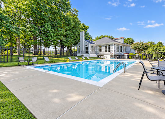 A large house with a pool in the backyard.