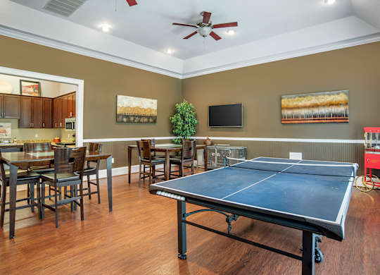 Game room at Broadstreet at EastChase Apartments, Montgomery, Alabama