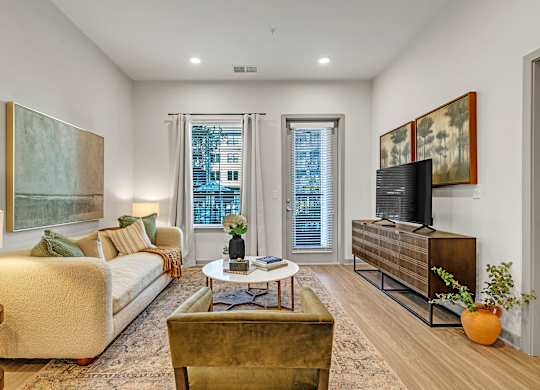 A Living Room at District 757 Apartments, Norfolk, VA, 23502