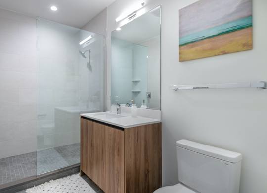 Primary Bathroom at Eastline Residences Apartments, Texas, 75206