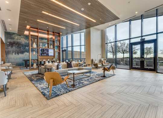 Bright Living Room at Eastline Residences Apartments, Texas