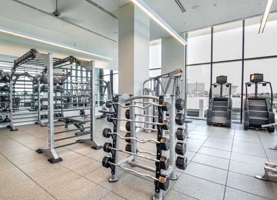 Fully Equipped Gym at Eastline Residences Apartments, Dallas, TX