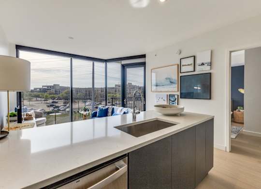 Contemporary Kitchen at Eastline Residences Apartments, Dallas, TX
