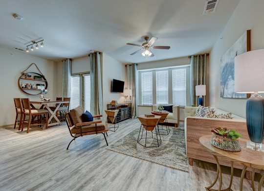 Living room with couch at Estraya Westover Hills, San Antonio, TX