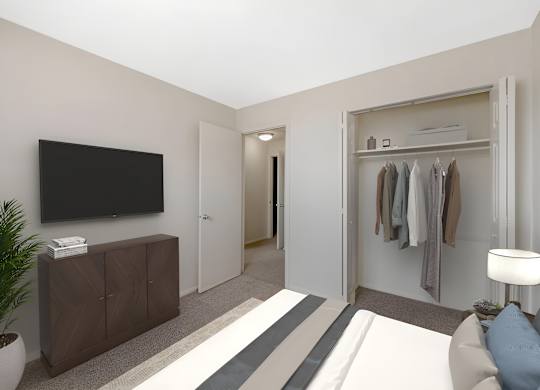 Bedroom With Closet at The Apartments at Hunters Glen, Frederick, MD